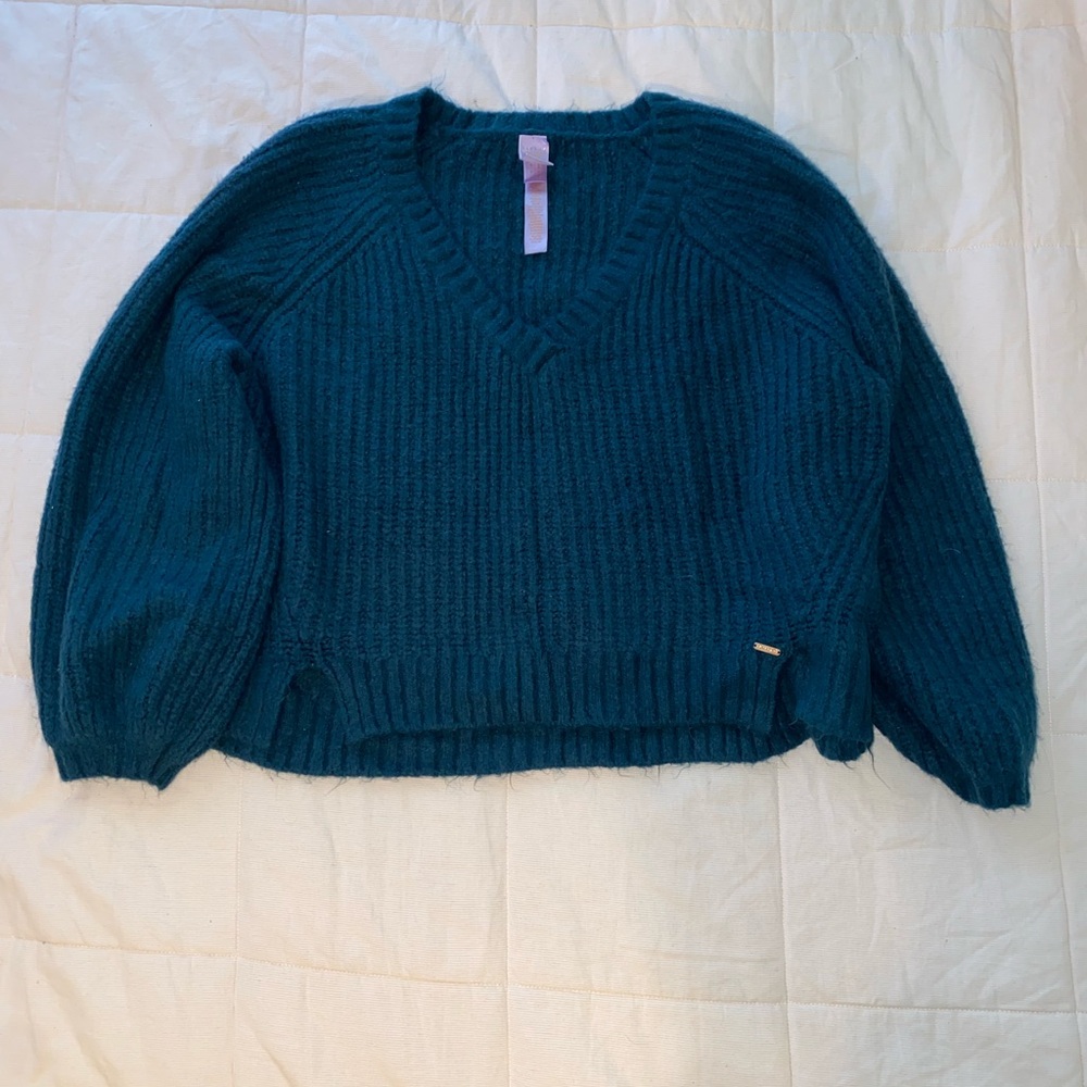 Savage X Fenty Fuzz Fit Knit V-Neck Sweater